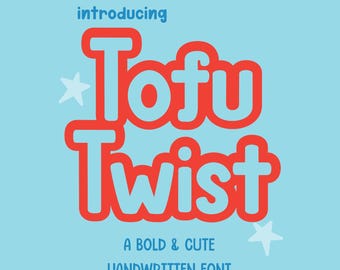 Tofu Twist Schriftart: Fett Handgeschriebene Display Schrift (Digitaler Download)