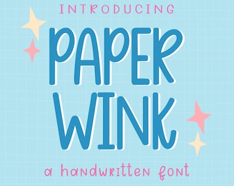 Paper Wink - Fun Handwritten Font | Whimsical Typeface for Journals, Stickers, Classroom & Craft Projects