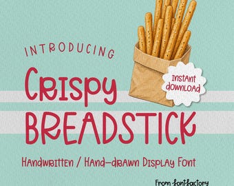 Crispy Breadstick Tall Skinny Font, schrulliger handgeschriebener Schriftzug für Journals und Crafts