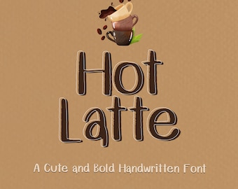 HotLatte Font - Cute Handwritten, Clean Font, cute handwriting, Digital Note Fonts, Goodnotes Font, handwriting font, Handwritten Fonts