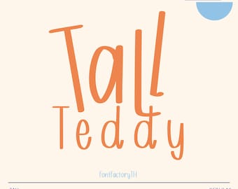 TallTeddy Font - Cute Handwritten, Clean Font, cute handwriting, Digital Note Fonts, Goodnotes Font, handwriting font, Handwritten Fonts