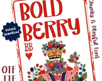 Bold Whimsical Lettering, Playful Chunky Font for Designers