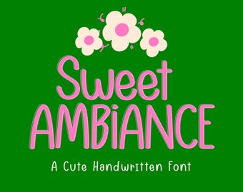 SweetAmbiance Schriftart - niedlich handgeschrieben, saubere Schriftart, süße Handschrift, digitale Notizschriftarten, Goodnotes-Schriftart, Handschriftschrift, handgeschriebene Schriften