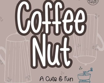 CoffeeNut Handgeschriebene Schriftart, Digitale Notiz Schriftart für GoodNotes, iPad, OTF TTF