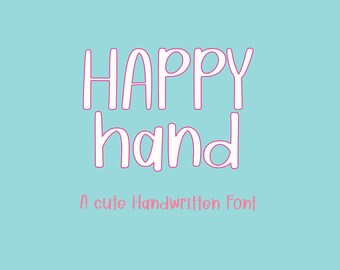 HappyHand Handwritten Sans Serif Font for GoodNotes Digital Notes, OTF TTF