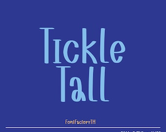 TickleTall  Font - Cute Handwritten, Clean Font, cute handwriting, Digital Note Fonts, Goodnotes Font, handwriting font, Handwritten Fonts