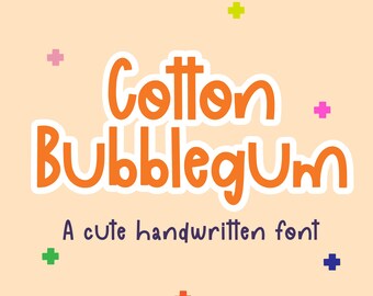 CottonBubblegum Font - a hand written typeface, Inker Brush Font, Cute Handwritten, cute handwriting, Digital Note Fonts, Good notes Font