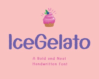 IceGelato - Cute Handwritten, cute handwriting, Digital Note Fonts, Goodnotes Font, handwriting font, Handwritten Fonts, Neat Handwriting