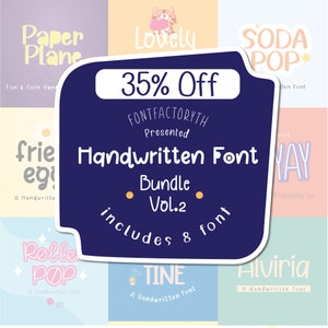 8 Font Bundle Handwritten - Cute Handwritten, Digital Note Fonts, Goodnotes Font, handwriting font, Handwriting Fonts, Font Bundle