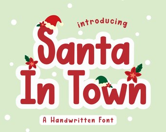 Santa in Town Schrift: Handgeschriebene Schrift, moderne Kalligrafie (OTF, TTF)
