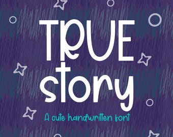 TrueStory Schriftart - niedlich handgeschrieben, saubere Schriftart, süße Handschrift, digitale Notiz Schriftarten, Goodnotes Schriftart, Handschrift Schriftart, handgeschriebene Schriftarten