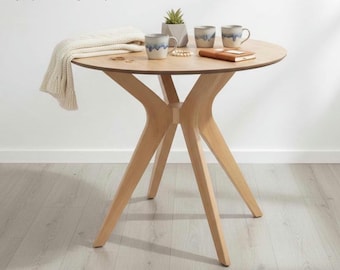 Nordic Round Coffee Table – Walnut Basket MDF, Minimalist Accent