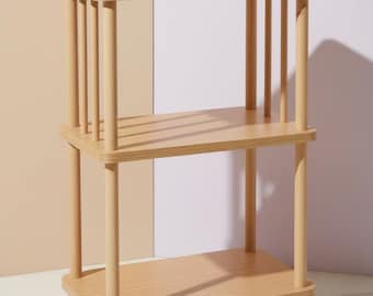 Scandinavian Side Table with Magazine Rack, Atlantic Pine Finish