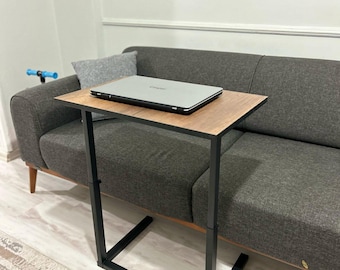 Adjustable Height Laptop Desk: Atlantic Pine Small Space Workstation