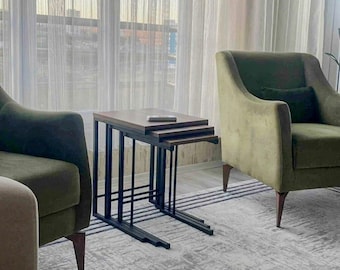 Metal C Nesting Tables: Space-Saving Side Tables, Easy Assembly