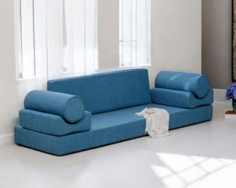 Corduroy Floor Sofa Bed: Washable Covers, Modern Living Room Furniture