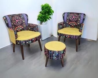 Suzani Accent Armchair: Eleganter Wohnzimmer Stuhl