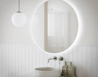 Round Mirror, Bathroom Mirror, Sink Mirror, oval Led, Decorative Wall Mirror, Led Mirror, Mirror, Touch Switch Mirror, Touch Switch Mirror