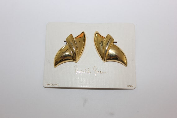 vintage David Grau gold tone clip on earrings - image 1