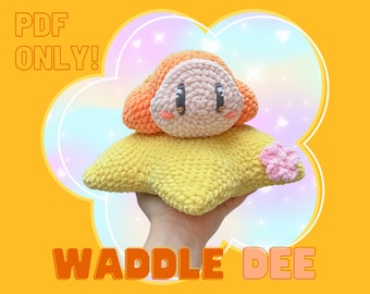 Waddle Dee em uma estrela de crochê pelúcia PADRÃO