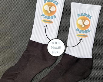 Custom Padel Socks Performance Tennis Athletic Socks for Padel Personalzied Gift for Paddle Players