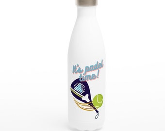 Insulated Padel Tennis Water Bottle, Morsom Padel Vannflaske, Gift for Padel Players, Gave til Padel Spillere, Sporty Padel Water Bottle