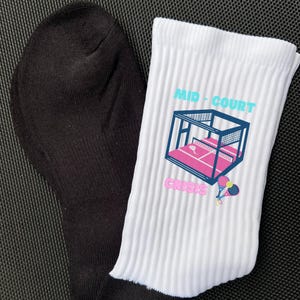 Calcetines de tenis de pádel de rendimiento divertido 'Crisis de mitad de cancha', Morsomme Padelsokker, Sokker til Padel Spillere, Padelklær, Regalo para jugadores de pádel