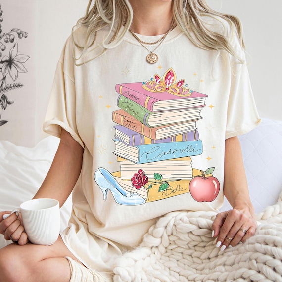 Disney Princess Books PNG, Princess Book Stack PNG, Fairytale Princess PNG, Cinderella Belle Aurora Snow White Digital Download
