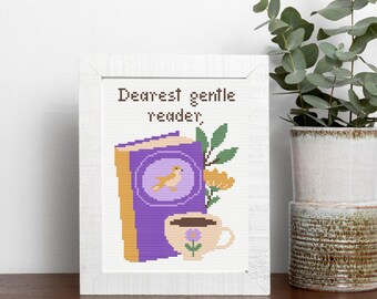 Kreuzstichmuster Lesezeichen: „Dearest Gentle Saying“ (Digitaler Download, PDF)