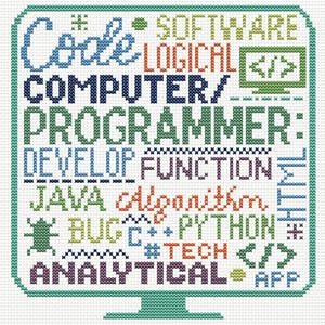 Korsstygnsmönster för datorprogrammerare: Programvaruingenjör, apputvecklare (digital nedladdning, PDF) bild 2