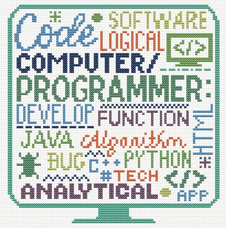 Korsstygnsmönster för datorprogrammerare: Programvaruingenjör, apputvecklare (digital nedladdning, PDF) bild 2