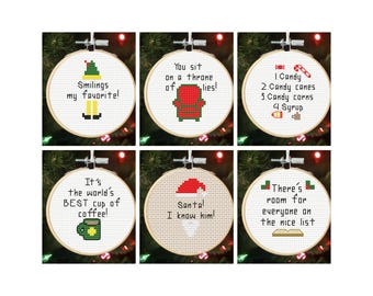 Christmas Ornaments Cross Stitch Pattern: Quote/Saying Elf (Digital Download)