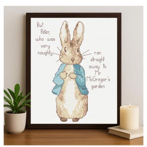 Peter Rabbit Cross Stitch Pattern, Beatrix Potter: Quote (Digital Download, PDF)