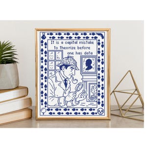 Sherlock Holmes Sampler Cross Stitch Pattern: Monochrome Data (Digital Download, PDF)