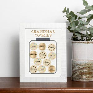 Custom Grandma's Cookies Cross Stitch Pattern: Personalized Design Mom Nana Pets (PDF Pattern)