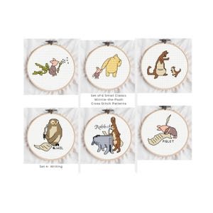 Small Winnie-the-Pooh Cross Stitch Patterns: Classic Hundred Acre Wood Set (Digital Download, PDF)