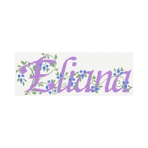 Custom Floral Baby Name Cross Stitch Pattern: Personalized Nursery Embroidery (PDF Pattern)