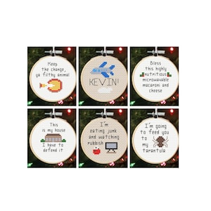 Padrão de ponto cruz para enfeites de Natal: citação/frase sozinha (download digital)