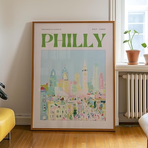 Wandbild Philadelphia, Skyline-Druck von Philadelphia, Poster der Stadt Pennsylvania für die Schlafzimmerdekoration