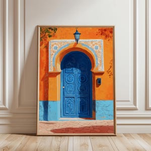 Moroccan Wall Art, Marrakesh Terracotta Door Print, Morocco Travel Poster for Ramadan, Eid, Gift