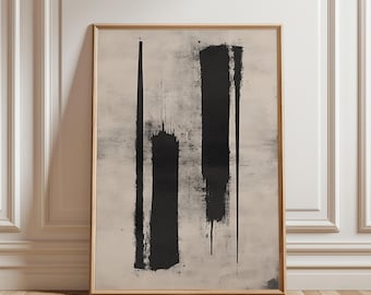 Wabi Sabi Wall Art, Japandi Minimalist Poster, Beige Print for Cubicle, Living Room Decor