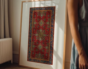 Islamic Wall Art, Persian Rug Print, Instant Download Poster for Boho Decor