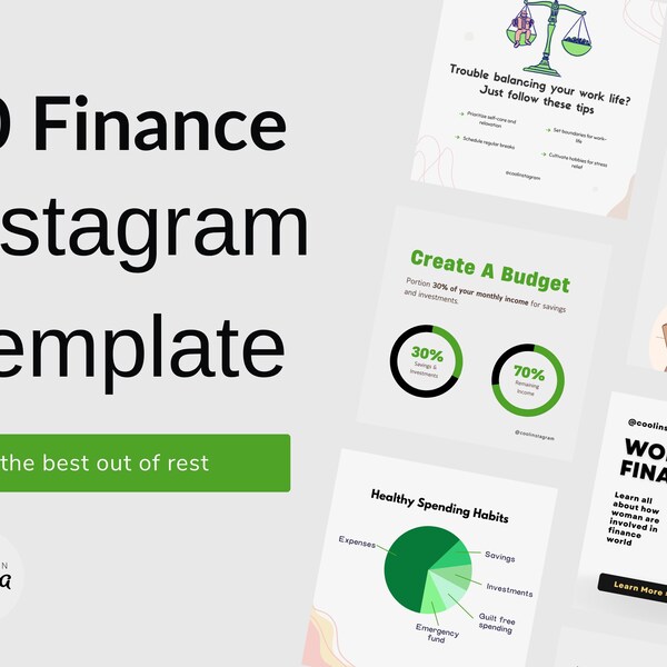 50 Finance Instagram Template Posts To Increase Engagements On Your Instagram Editable on Canva, Wealth Management Instagram Template To Use