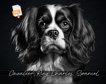 Cavalier King Charles Spaniel PNG: Transparent Dog Design (Digital File)