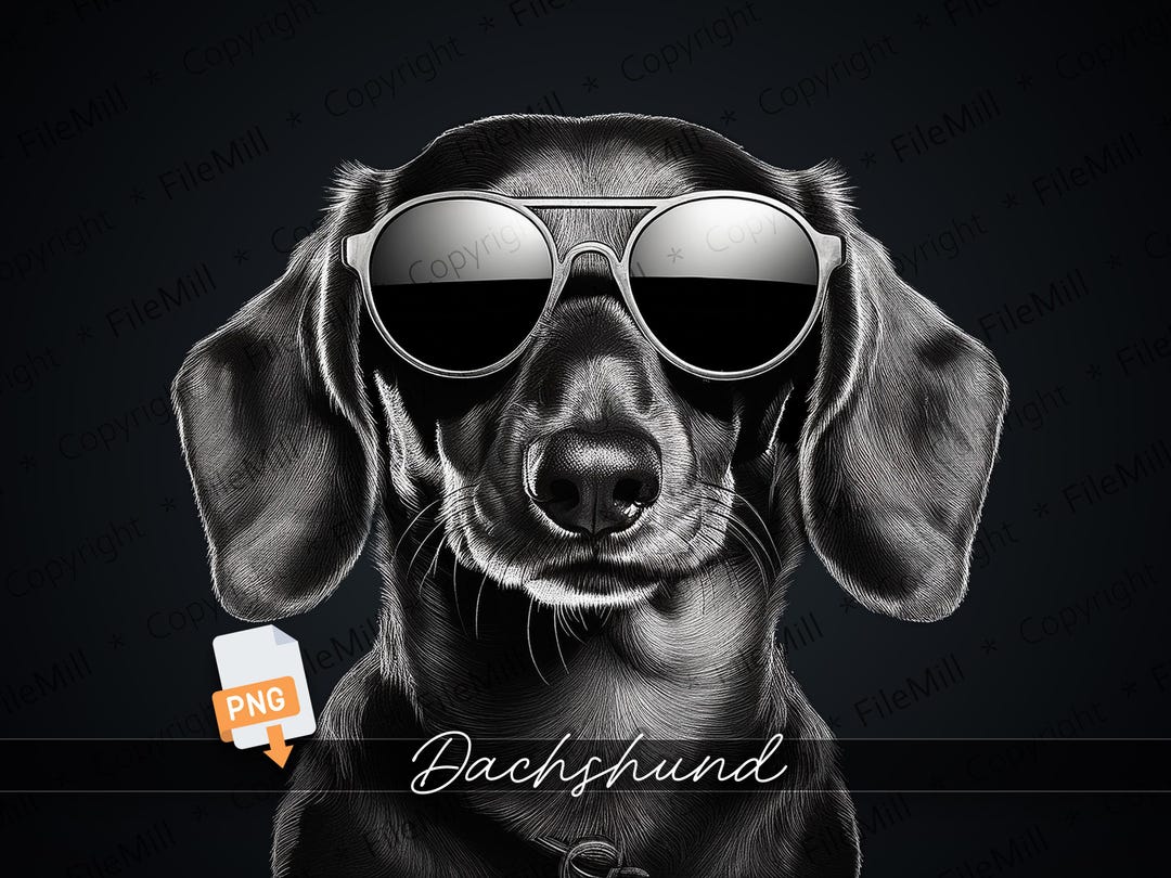 Dachshund Sunglasses PNG File – Transparent Design for Sublimation ...