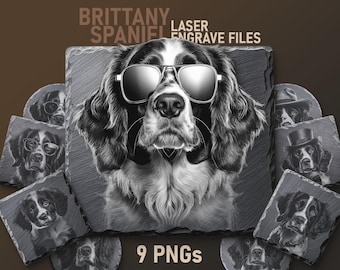 Brittany Spaniel Laser Engraving PNG Files: Dog Art (Digital Download)