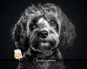 Cockapoo PNG File – Transparent Design for Sublimation, Laser Engraving & UV Printing | Dog Lover PNG