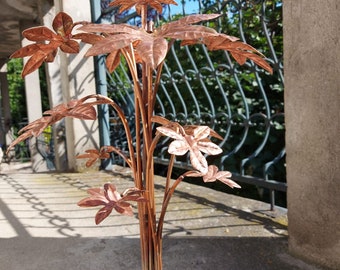 Gartenbrunnen, Kupferblüten, Höhe 100 cm