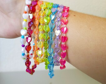 Heart Beaded Phone Charm | Girly Wristlet Keychain