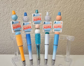 Beaded Pens: Anti-Social Moms Club, Custom Black Ink Pen